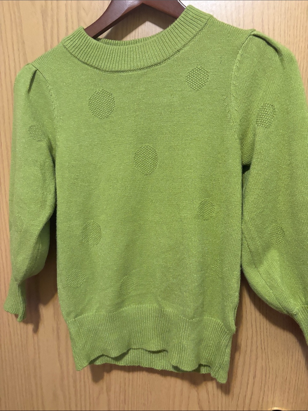 Philosophy Lime Green Dot Crewneck Sweater